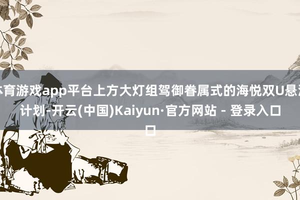 体育游戏app平台上方大灯组驾御眷属式的海悦双U悬浮计划-开云(中国)Kaiyun·官方网站 - 登录入口