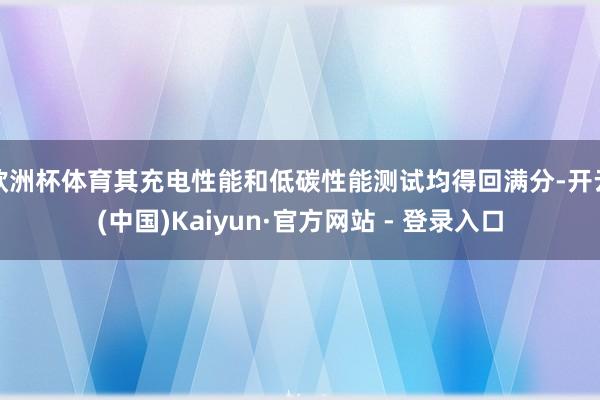 欧洲杯体育其充电性能和低碳性能测试均得回满分-开云(中国)Kaiyun·官方网站 - 登录入口