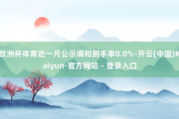 欧洲杯体育近一月公示调和到手率0.0%-开云(中国)Kaiyun·官方网站 - 登录入口