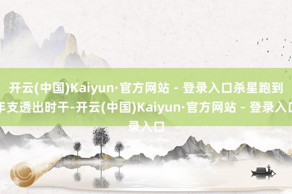 开云(中国)Kaiyun·官方网站 - 登录入口杀星跑到年支