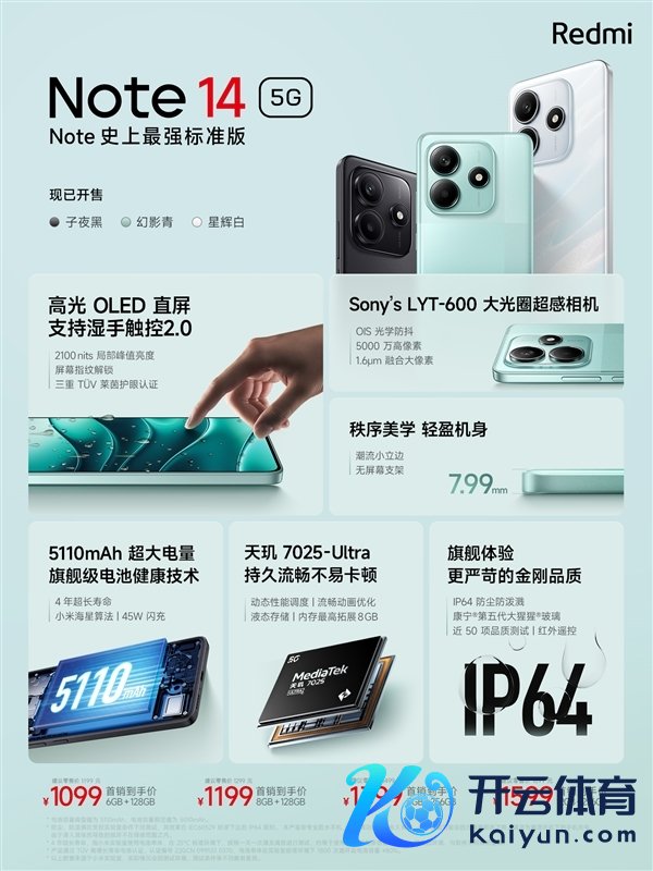 Note史上最强要领版！Redmi Note 14发布：1099元起