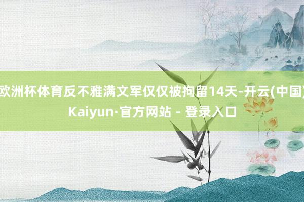 欧洲杯体育反不雅满文军仅仅被拘留14天-开云(中国)Kaiyun·官方网站 - 登录入口